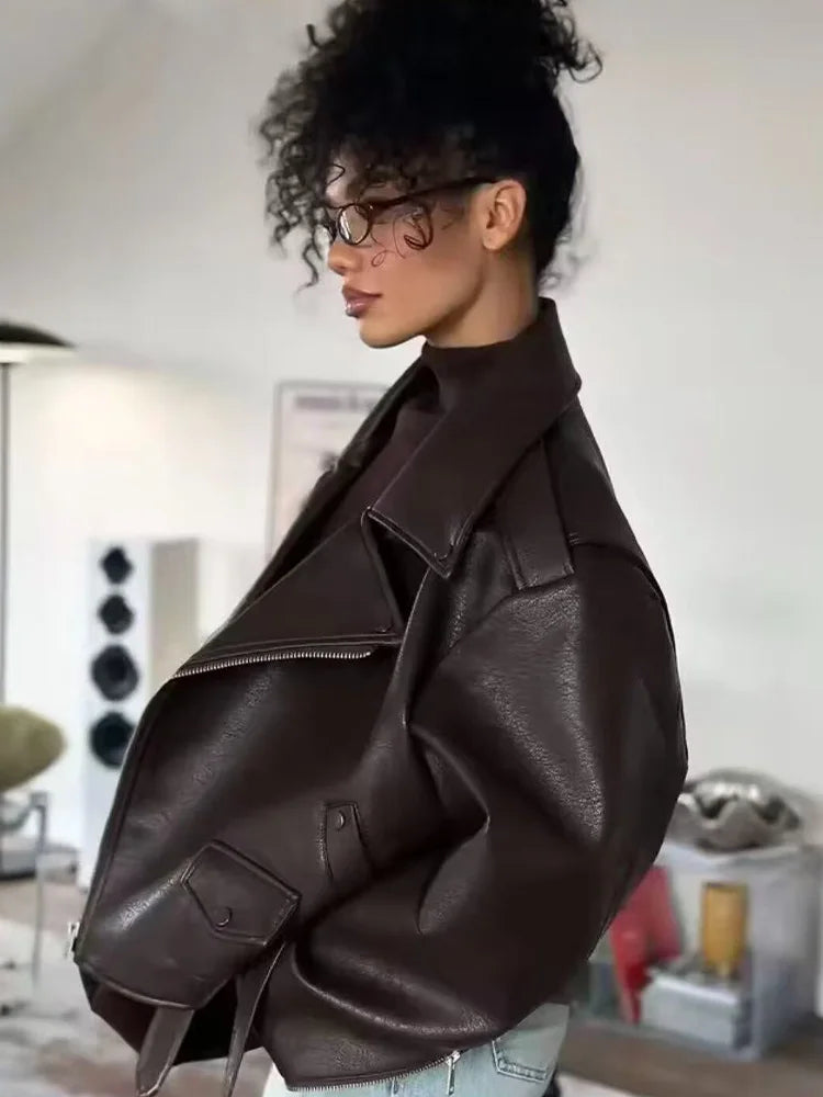 HH Women Winter Jackets Solid Turn-Down Collar Pocket Women Fashion Long Sleeves Short Loose Leather Belt Warm Coats Trendy