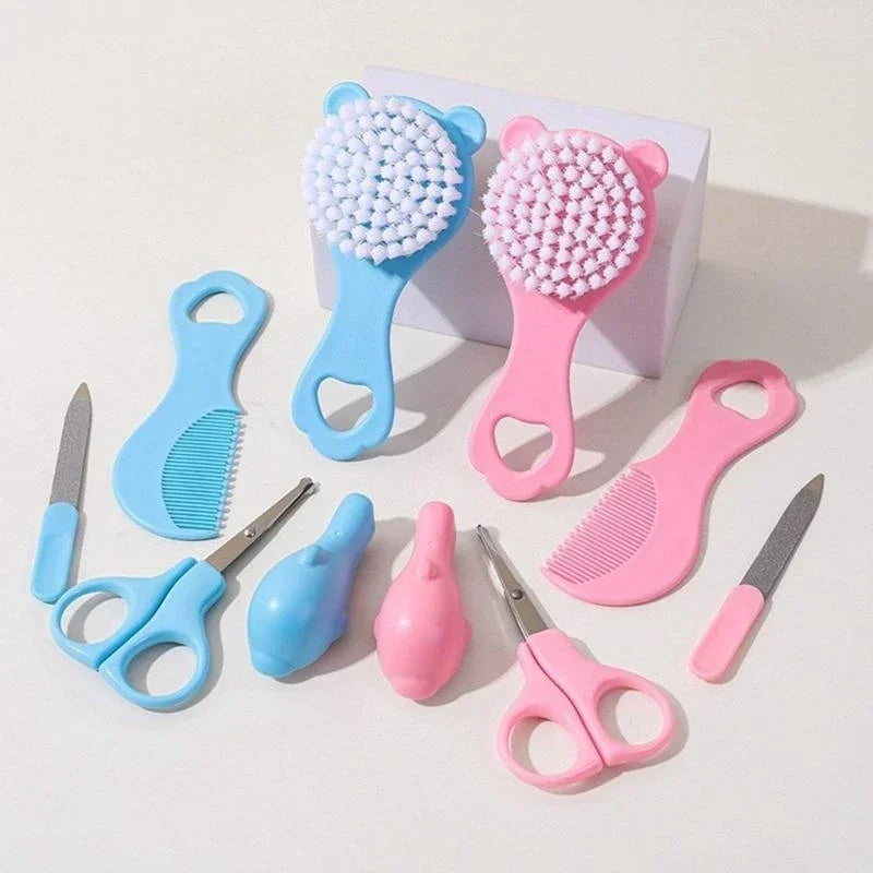 5 Piece  Baby Care Essential Kit Grooming Set Cartoon Bristle Soft Infant CombDesign Gentle Hair Brush Safe