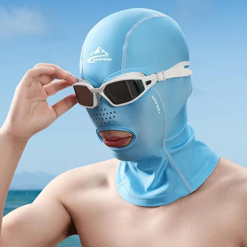 New Polyester Sunscreen headgear Spandex Swimming Accessories Swimming Cap Beach Swimming Mask