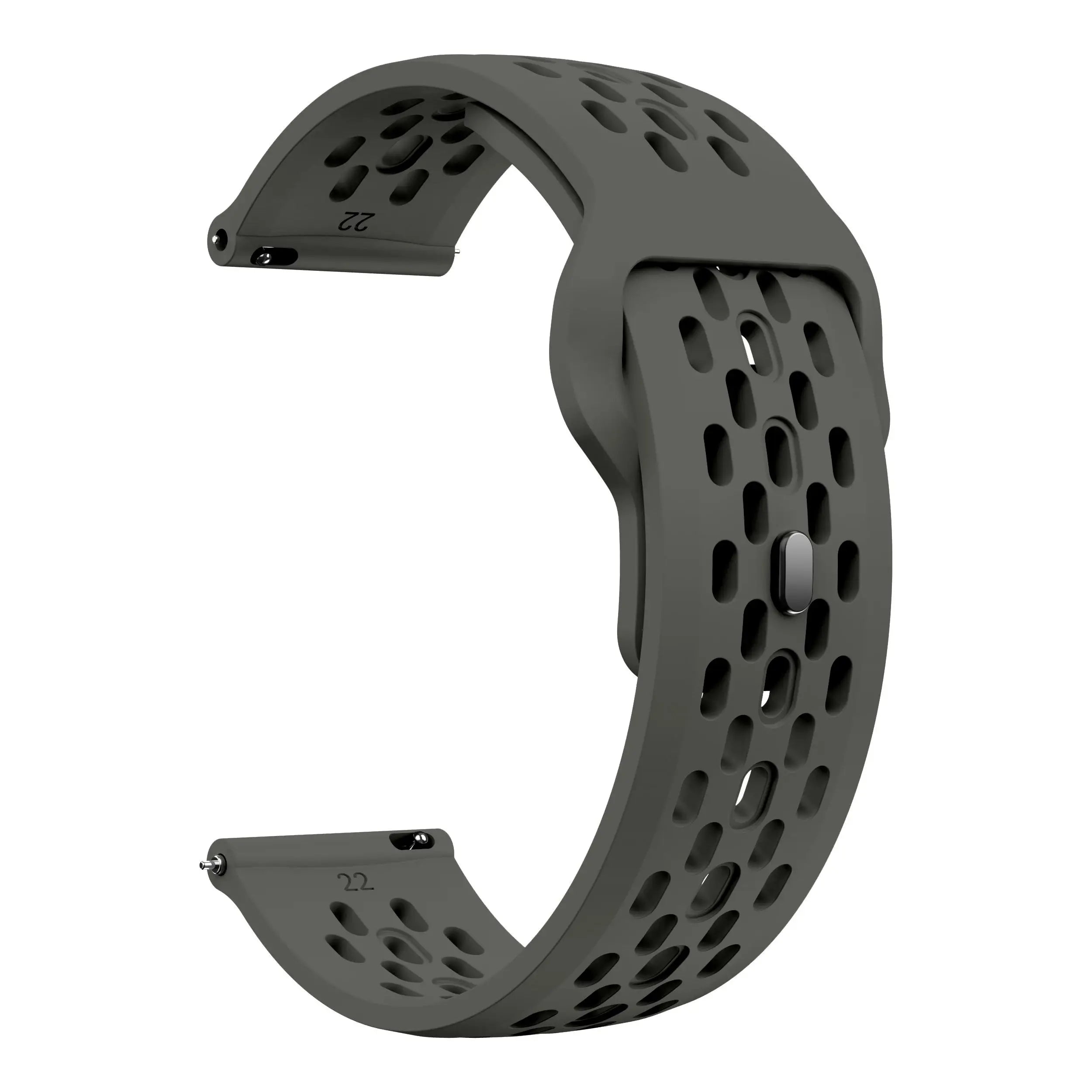 banda de reloj de silicona perforada color gris oscuro con un diseño deportivo elegante para la correa deportiva de silicona del cmf watch pro 2