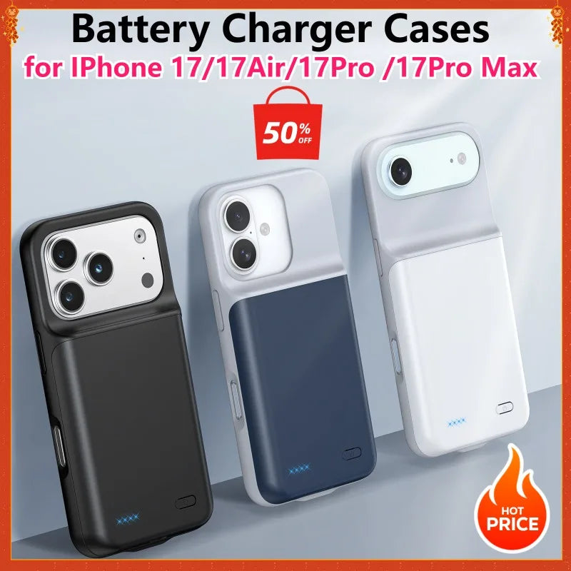 10000mAh Battery Case for Iphone 17 17Air 17Pro 17ProMax Portable Power Bank Charger Cover for IPhone 17/17Air/17Pro /17Pro Max