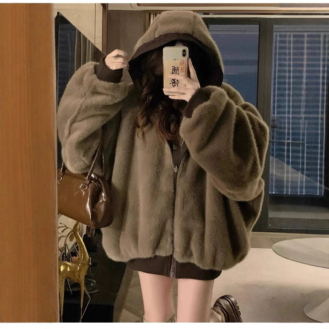 Winter Women Jacket Coats Parkas Female Double-sided Cotton Hooded Overcoat Thick Warm Jackets Windproof Casual Snow Outerwear