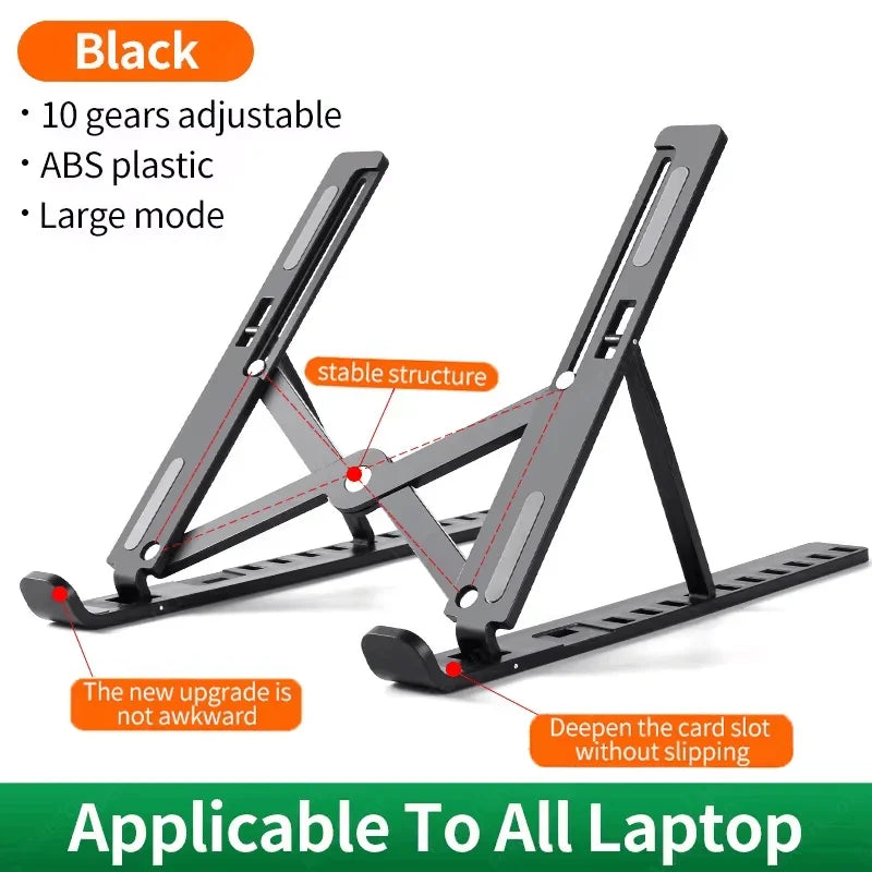 Portable Foldable Laptop Stand Adjustable Notebook Bracket ABS Material Desk Holder For Macbook Air iPad Tablets Base Accessorie
