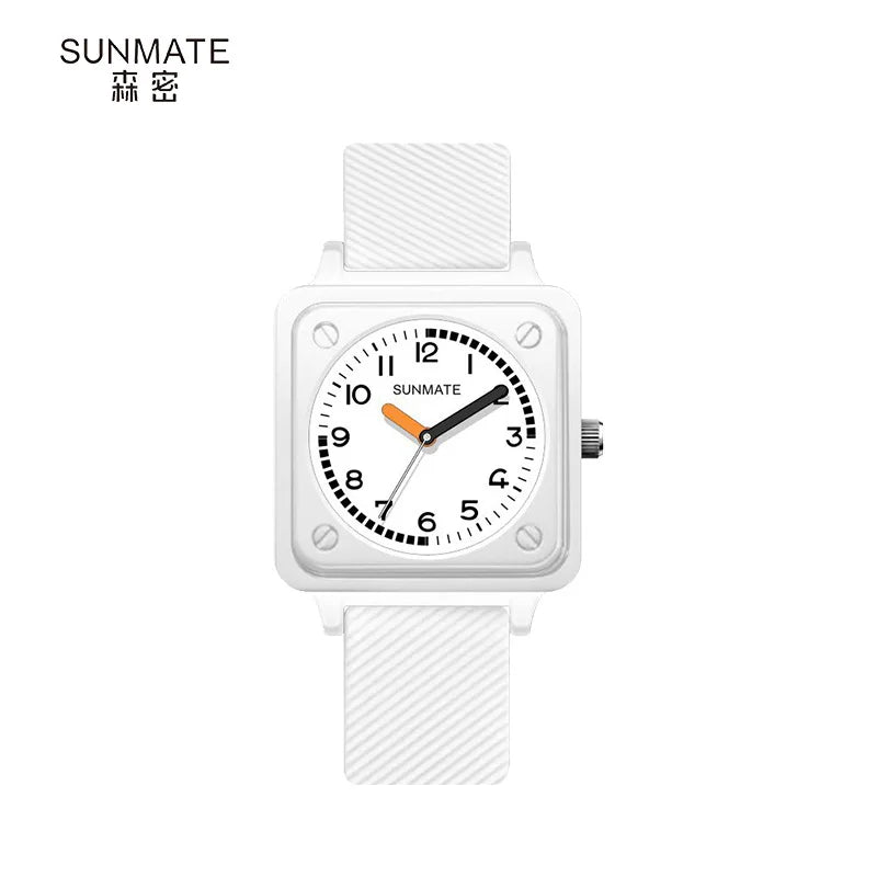 Women's Watches 2025 New Fashion Luxury Brand Women's Watches Silicone Strap Quartz Watches Square Arabic Numeral Dial