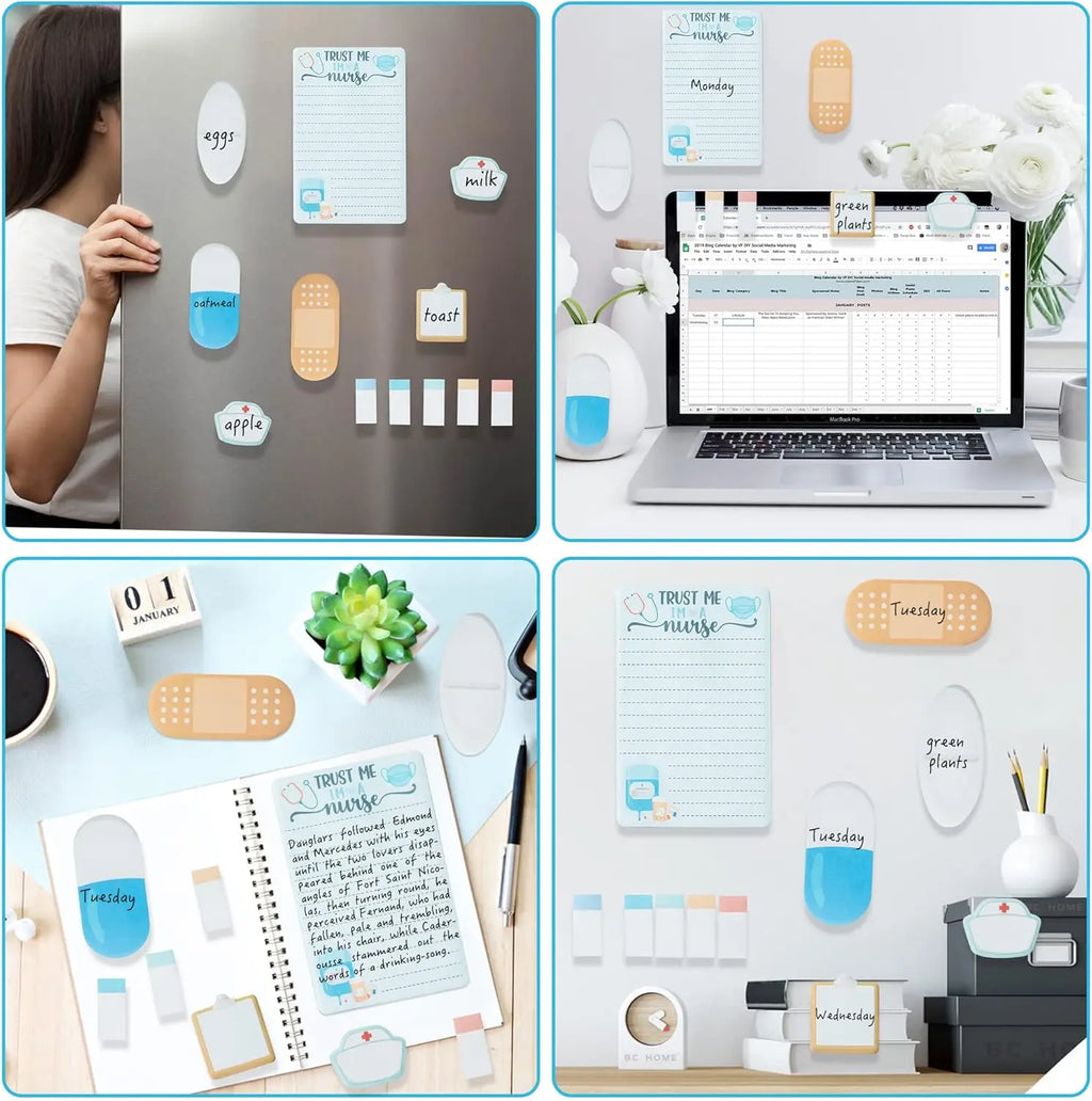 Nurse Sticky Notes Set 550 Sheets Cute Medical Supplies Self-Stick Notes Pads for Nursing  Essentials Hospital School Nurse Gift