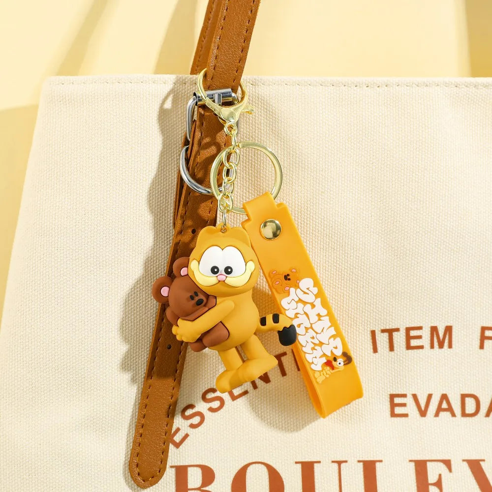 2025 Cute Kitten Keychain Cartoon Cat Key Pendant Soft Rubber Anime Women Men Key Chain