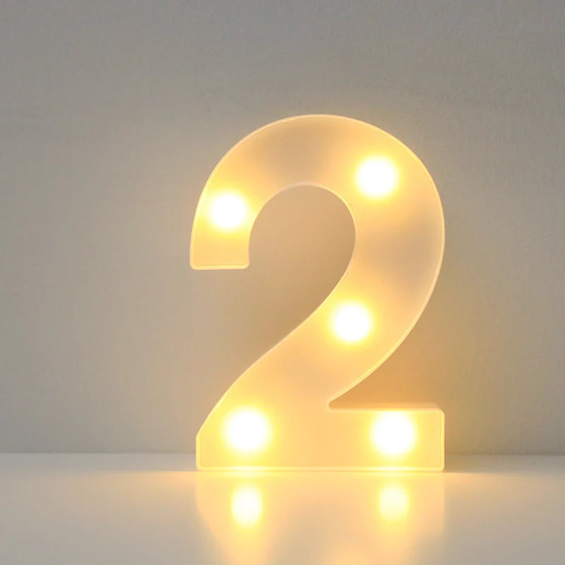 Alphabet LED Letter Lights Luminous Number Lamp Battery Night Light for Wedding Birthday Christmas Party  Home Decoration