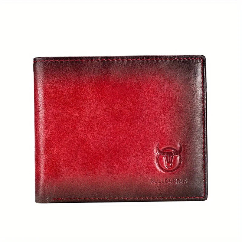 Men's Genuine Leather Wallet, First-Layer Cowhide Clutch, High-End Business Short Card Holder, Bi-Fold, Large Capacity, Multifunctional Coin Purse, Father's Day Gift for Boyfriend