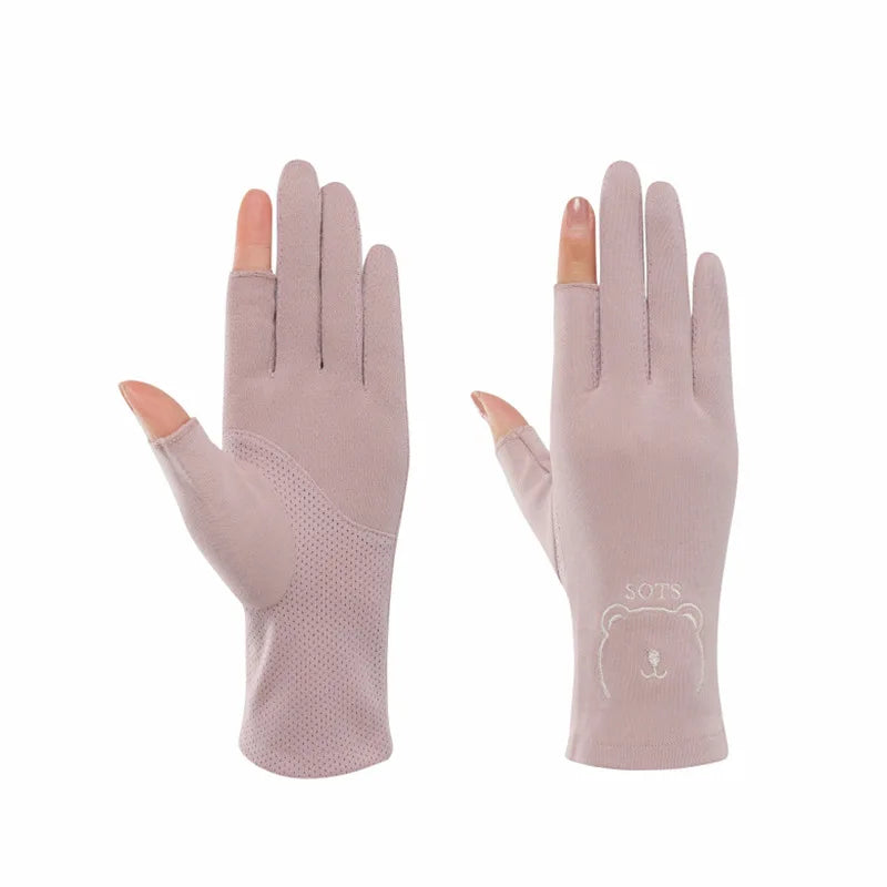 Manicure Gloves for Women Summer UV Protection Driving Anti-Tanning Cycling Lady Shopping Running Breathable Anti-Slip Gloves