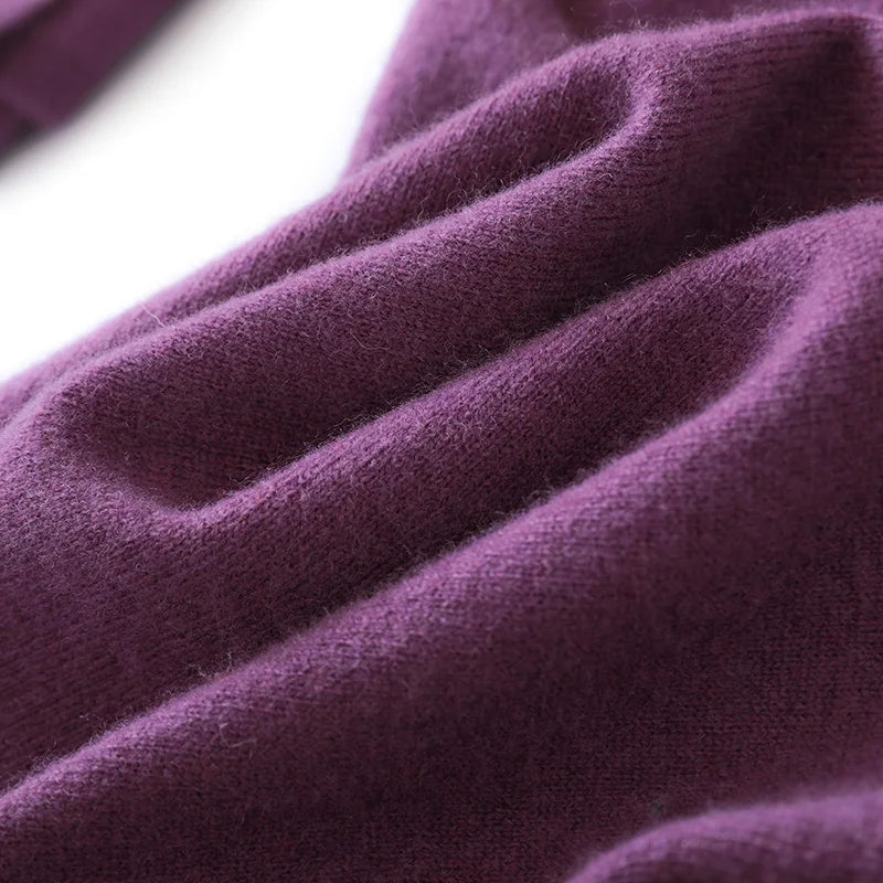 Women's Wool Sweater 100% Pure Wool Women's Dress 2024 Autumn and Winter New High Neck Long Sweater Slim Knit Bottom Sweater