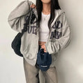 Women Sweatshirt Hoodie Clothes Y2k 2025 Fall New Hoodies Women High Street Harajuku Retro Hip Hop Zip Up Hoodie Loose Hoodie
