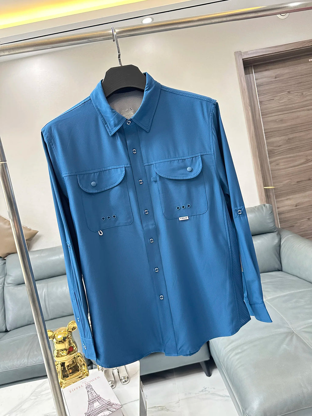 High Performance Men's Outdoor Shirt Spring Summer Anti-Tear High Elasticity Breathable Casual Style Long Sleeve Standard Fit