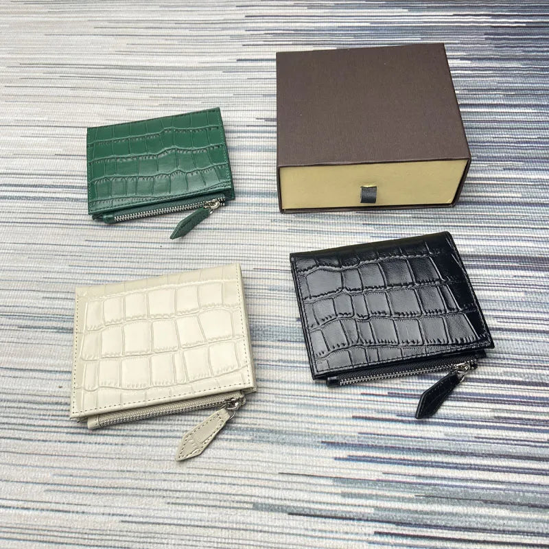Genuine Leather Wallet For Men Top quality luxury Zipper Coin Bag Card Holder Women Purses Real Crocodile Leather Unisex Wallet