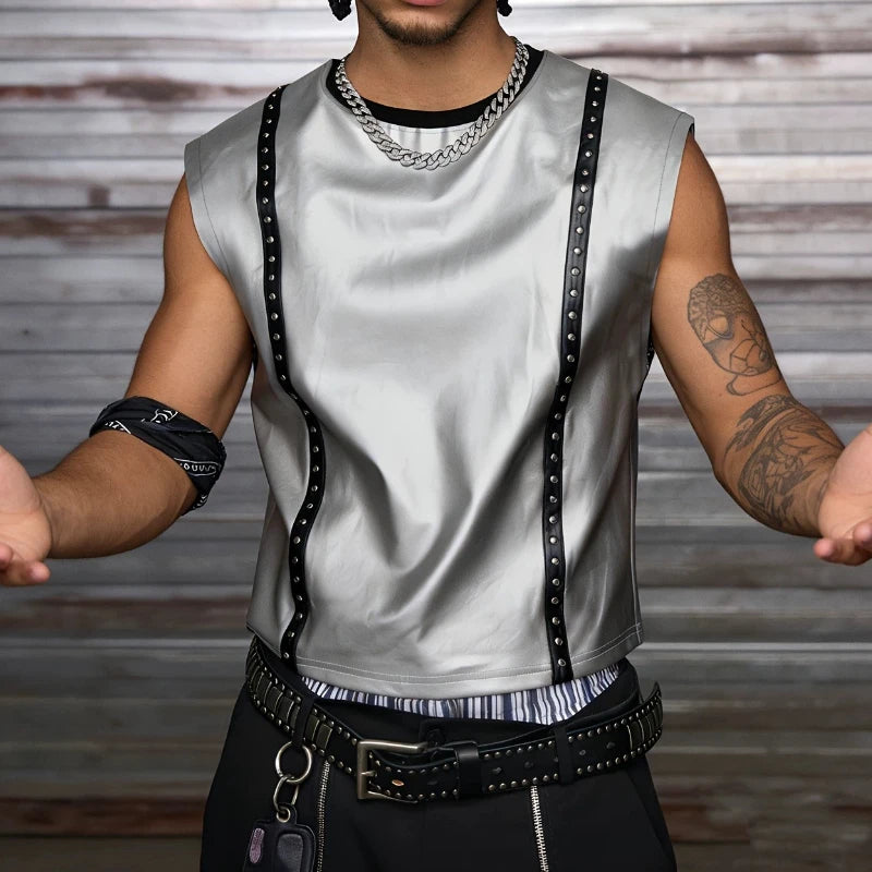 Men's Tank Top Motorcycle Trendy Short Sleeveless