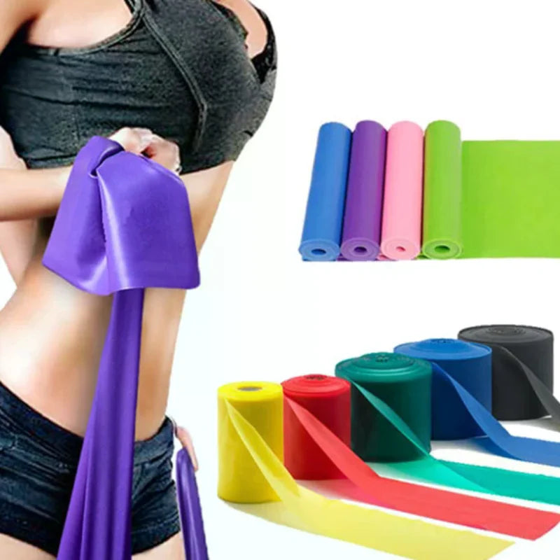 150*15cm Yoga Tension Band Resistance Bands Gym Elastic Gum Strength Pilates Cross Fit Rubber Pull Band Gym Sports Exercise Band