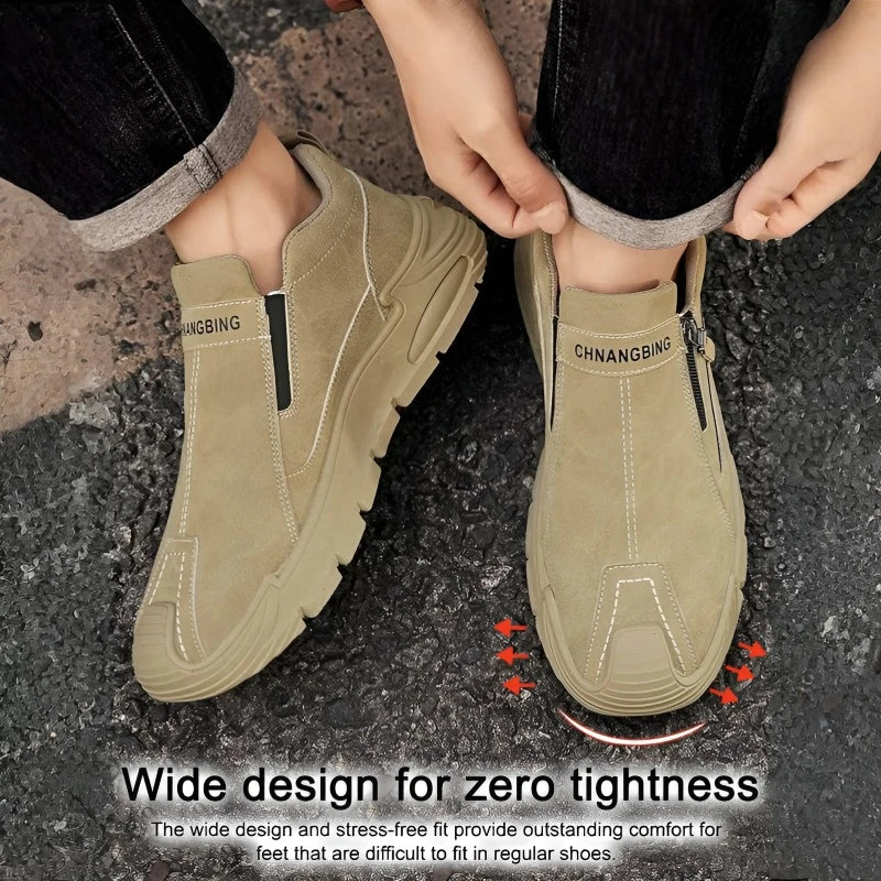 Men's Waterproof Casual Sneakers, Thick-Sole Wear-Resistant Sports Shoes, Non-Slip Comfortable Breathable, Fashionable Practical