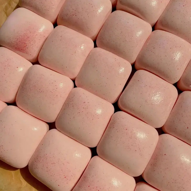 pink speckled gum squares mini toast slow rising squishy toy designed for stress relief and sensory play