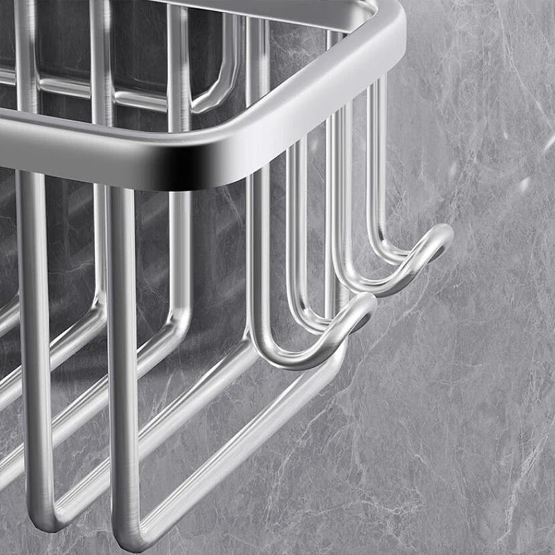 Aluminum Bathroom Shelf - Adjustable Shower Storage Organizer with Rustproof Shampoo Holder & Bath Basket Accessories
