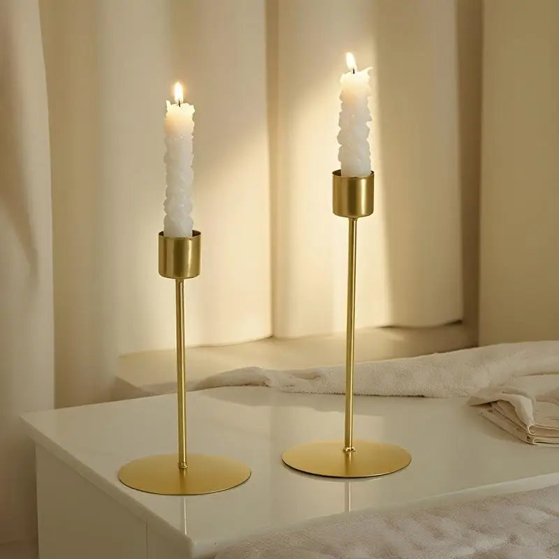 Living Room Decor, European Style Golden Candle Holders, Ideal for Wedding and Party Decors