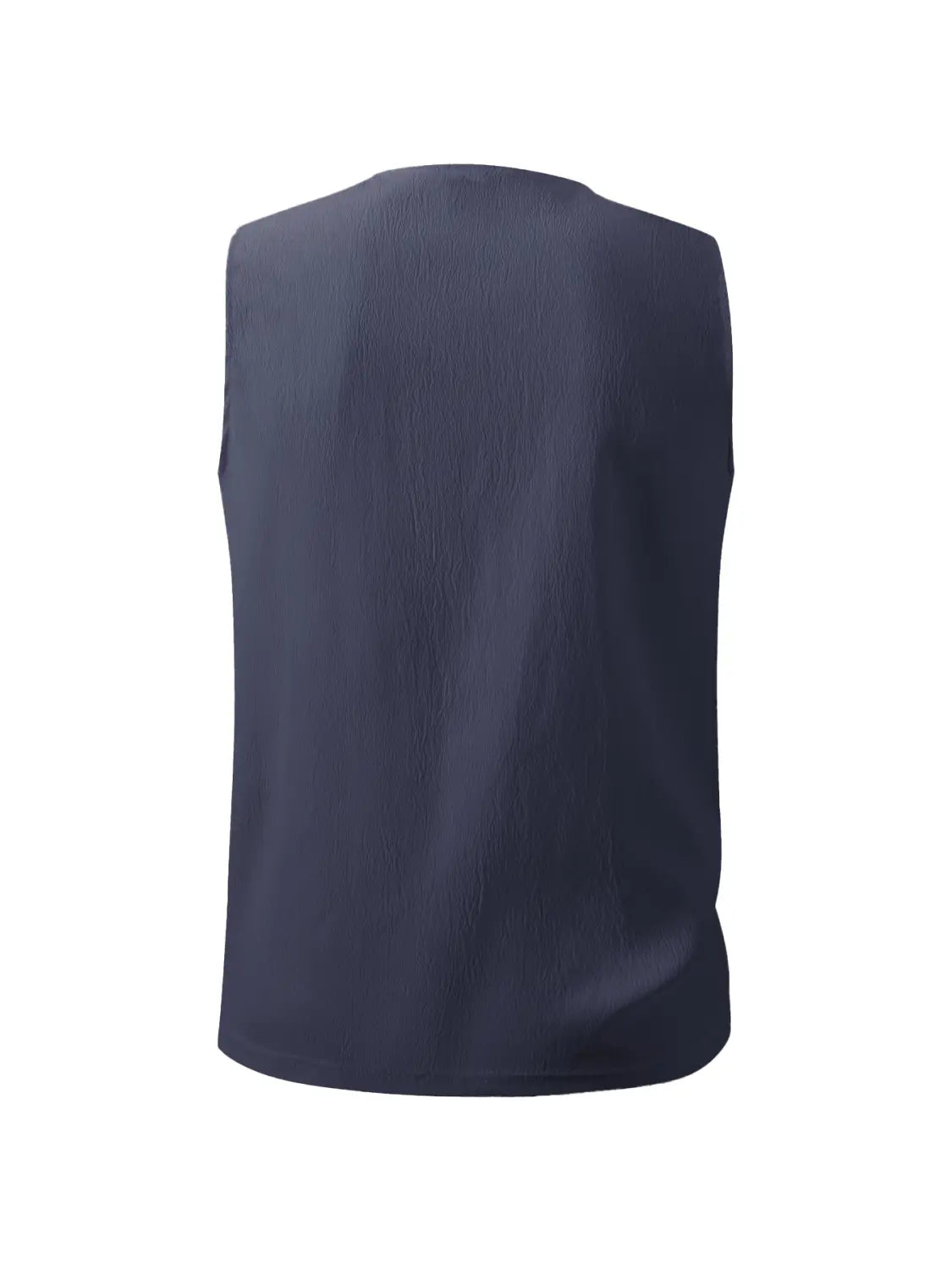 Herren-Schnürstrick-Ärmellos-Top, lässiges Shirt ohne Ärmel in dunkelblau mit dezenter Rippstruktur, entworfen für den lässigen Alltag.