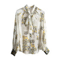 Women's Chiffon Blouses And Shirt Summer Tops Elegant Bow-tie Long Sleeve Casual Blouse Elegant OL Workwear Vintage Print Blusas