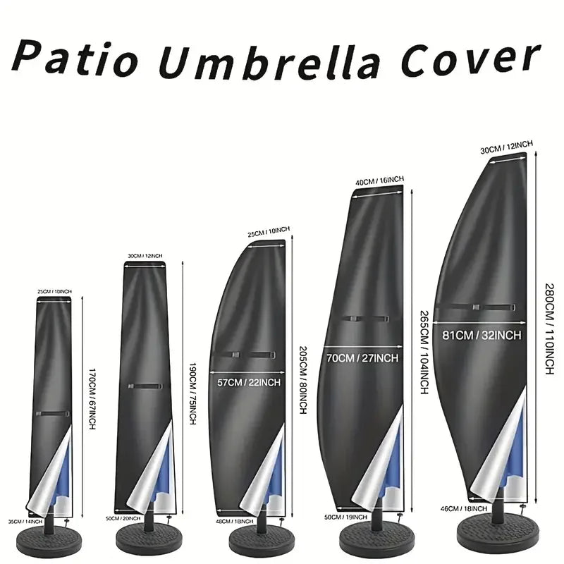 Universal Waterproof Umbrella Cover Cantilever Parasol Cover Outdoor Patio Garden Furniture Protection