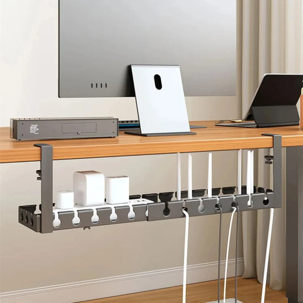 Desk Cable Management Tray Wire Management Cable Tray for Wire Organizer Charging Data Cord PC Computer Cord Rack in Office Home