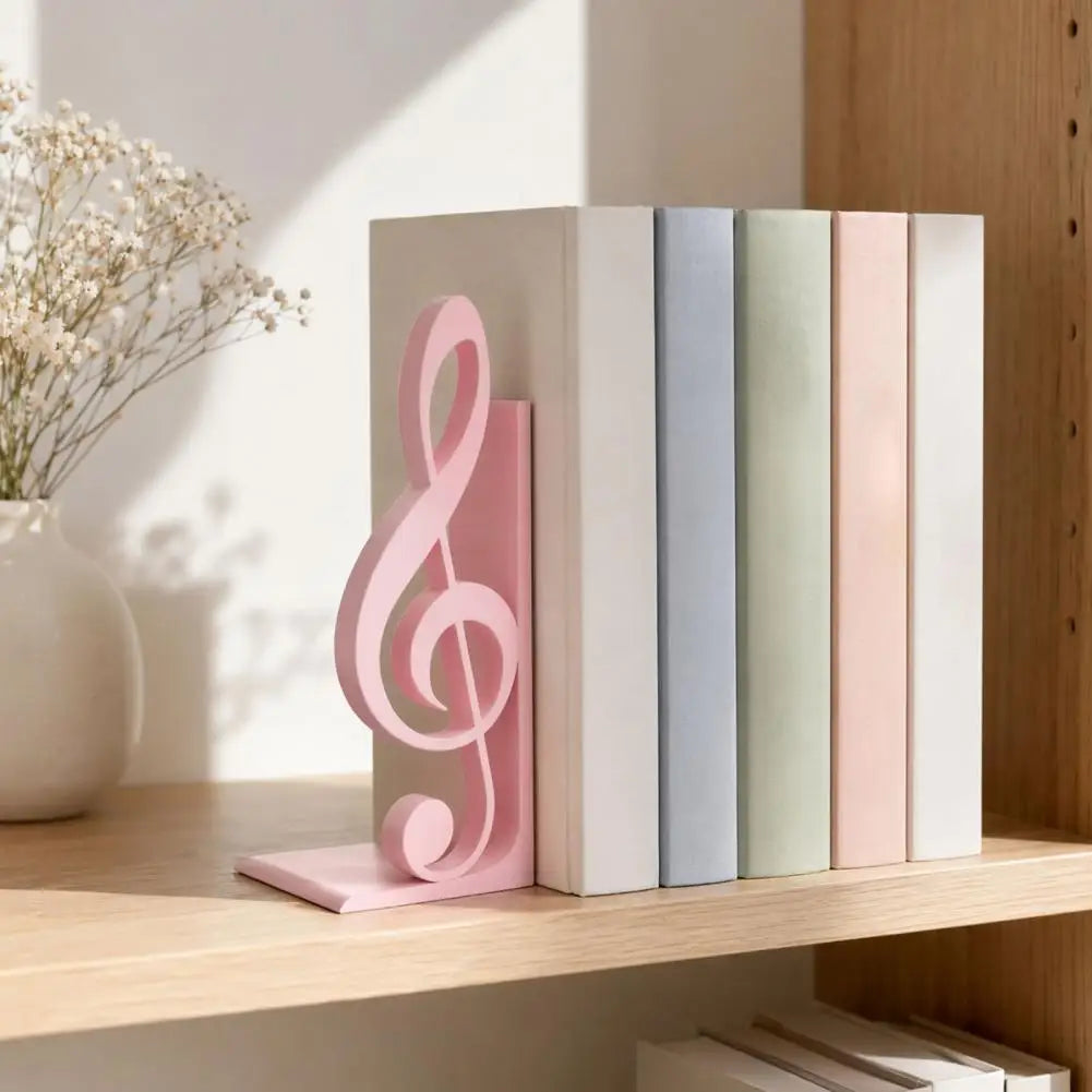 Musical Note Decoration Music Themed Home Decor 3d Printed Treble Clef Bookends Music Note Shelf Organizer Non-slip Modern Book