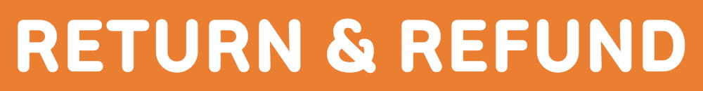 White bold text reading return and refund on an orange background featured on the back side of the Seaquest Dsv vintage graphic cotton t-shirt.
