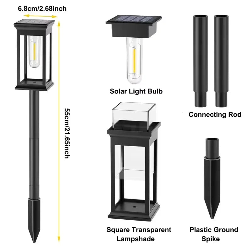 Waterproof Bright Solar Pathway Lights Energy Efficient LED Landscape Lamps for Yard Garden Walkway Driveway Night Illumination
