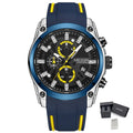 MEGIR Men's Watches Top Brand Luxury Sport Military Wristwatch Chronograph Luminous Date Quartz Watch Silicone Strap Male Clock