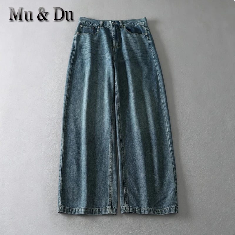 Women Pants Casual Streetwear High Waist Jeans Wide Leg Trousers Loose Daily Walking Denim Pant zip jeans pantalon y2k