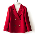High-Quality Double-Sided Woolen Coat For Women 2026 New Short Temperament Doll Neck Mother's Outfit Woolen Coat Female Red Came