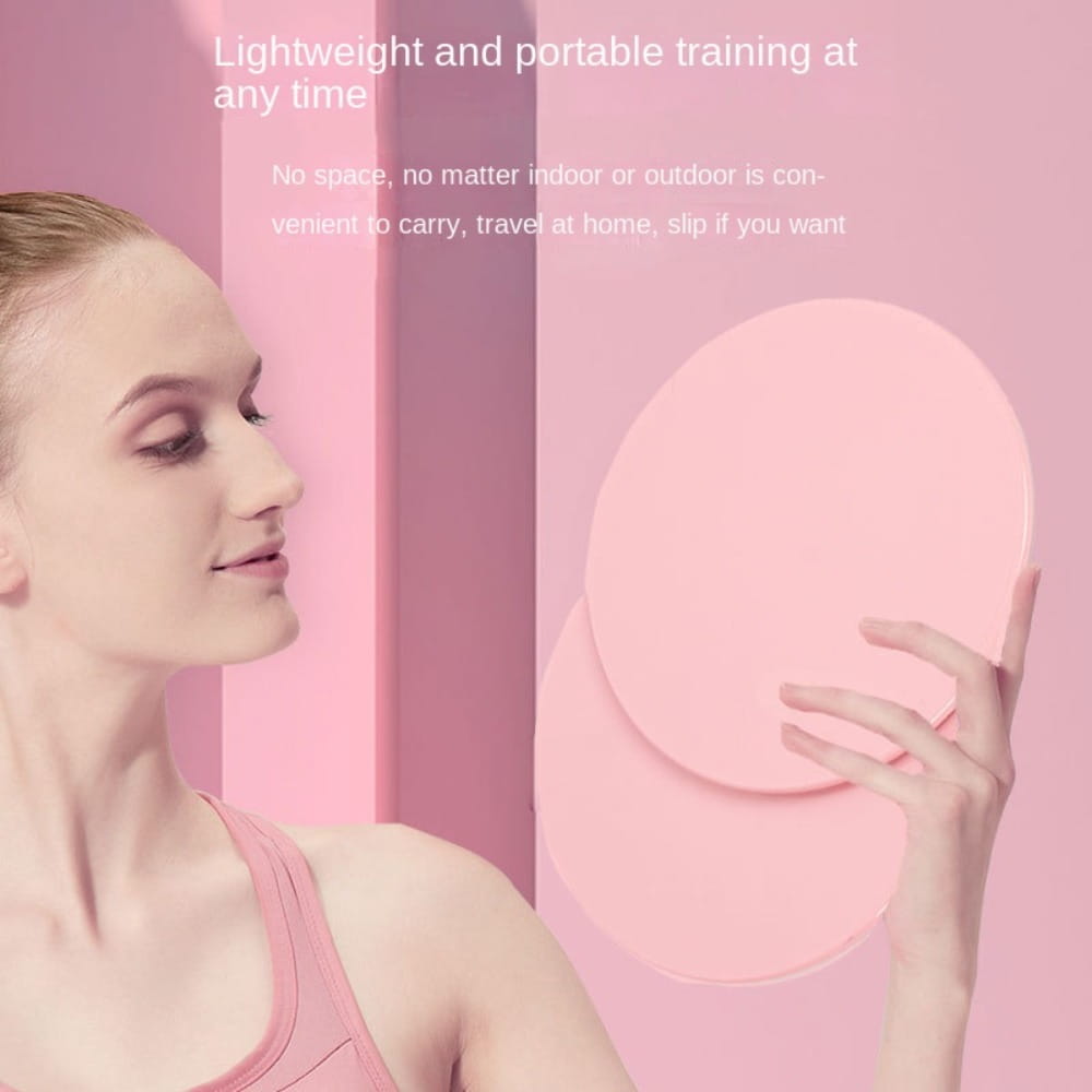 pink circular core sliders fitness gliding disc made of smooth material designed for abdominal training exercises