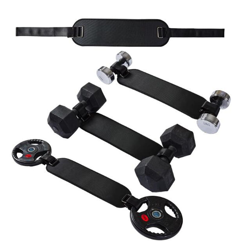 Black padded adjustable hip thrust weight bearing belt with secure buckles and adjustable straps shown with hidden width and 750px height for optimal decorate root support.
