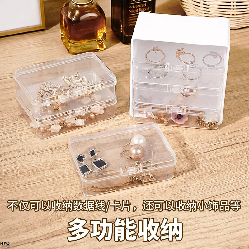 Data Cable Storage Box with 7 Small Compartment Boxes, Desktop Cable Organizer for Office Desk