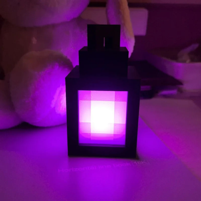 16 Colors /Warm Light Luminous Lantern Lamp Rechargeable Game Pixel Light Surrounding Bedroom Atmosphere Light Decor Ornament