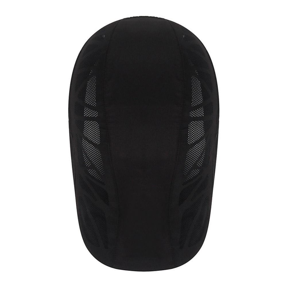Casco ecuestre de malla negra con paneles laterales transpirables, diseñado como gorra para conducir en verano, gorra estilo bombín de malla para golf.