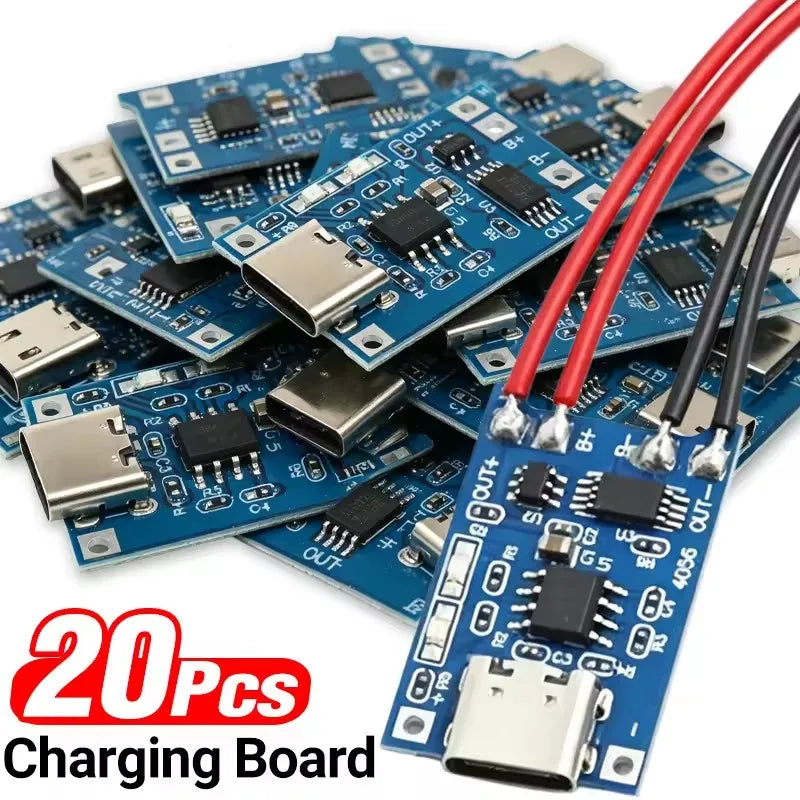 1-20Pcs Type C/Micro USB Charging Board Connector Plug for 18650 Lithium Battery USB C 5V 1A Charger Module With Protection
