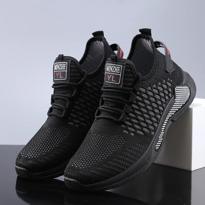 Men's Casual Sneakers with Breathable Mesh Slip-On Design - Durable Soles, Mid-Top Design Suitable for Hiking, Outdoor Activities, and Everyday Wear. Comfortable Shoes for Spring, Summer, and Autumn. Casual Sneakers for Home
