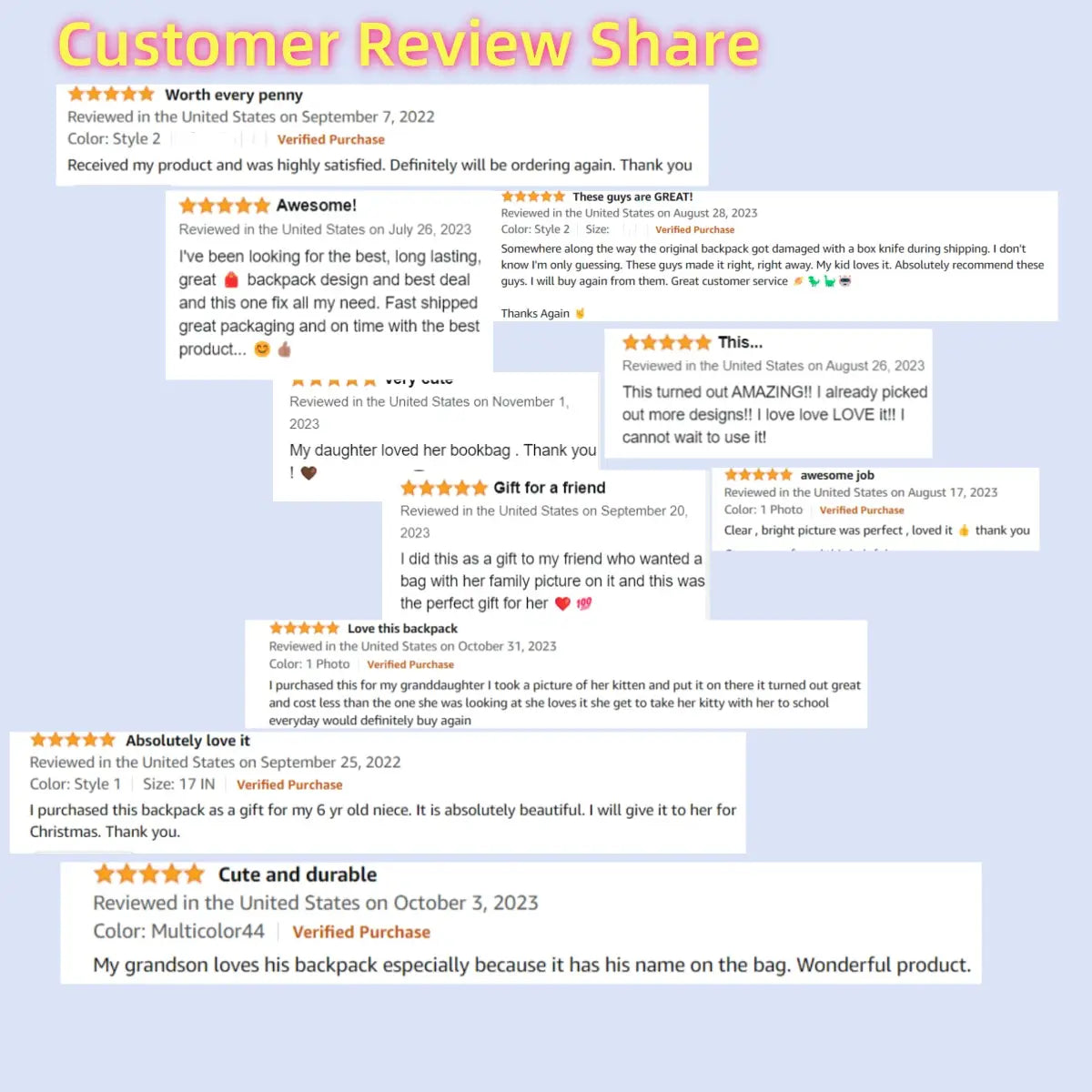 Kundenrezension mit dem Teilen mehrerer begeisternder Fünf-Sterne-Bewertungen für den großen Schulrucksack mit Dinosaurier-Blitzen-Design für Kinder, der dessen geräumiges Design und Langlebigkeit hervorhebt.