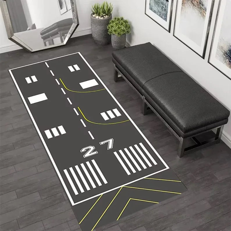 Home Use Runner Rug Vintage Airplane Runway Carpet Living Room Personalized Bedroom Bedside Sofa Home Decoration Floor Mat