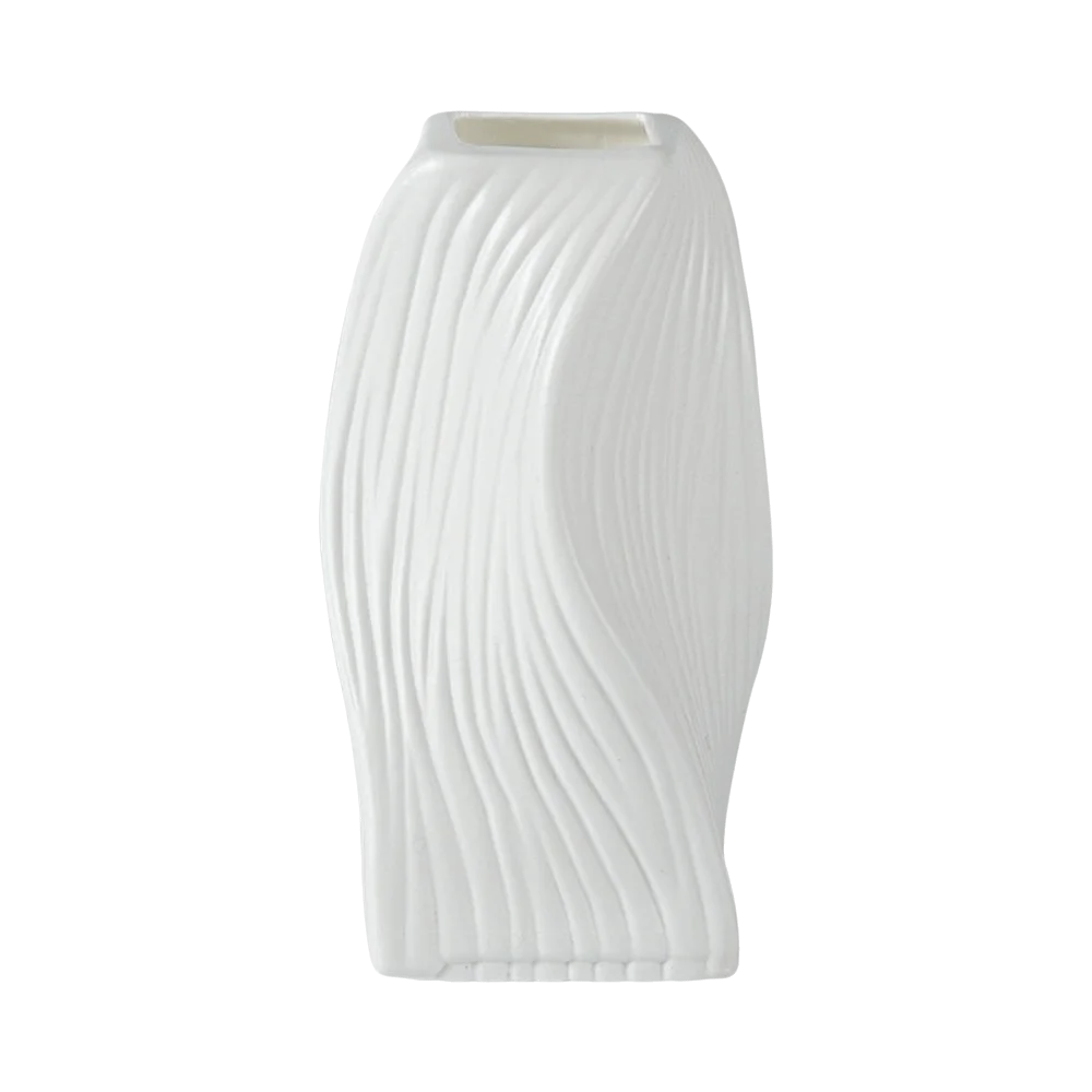 Twisted Design Flower Vase Home Decor Nordic Style Irregular Vases Pots Wave Pattern Plastic Aesthetic Vase Living Room Décor