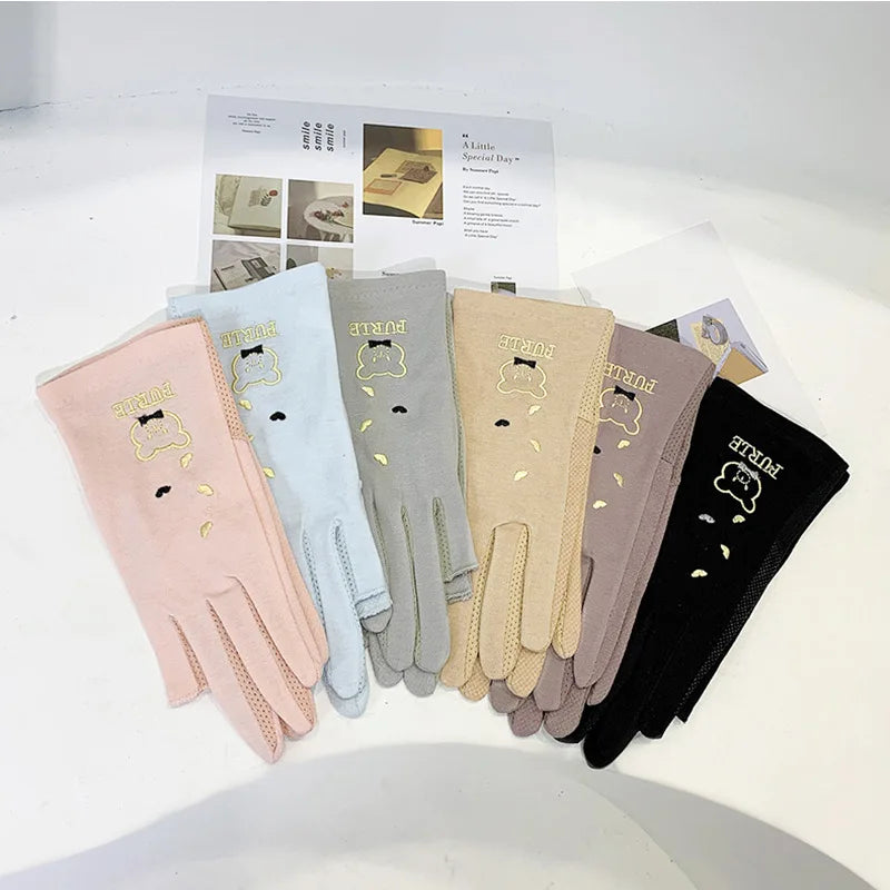 Manicure Gloves for Women Summer UV Protection Driving Anti-Tanning Cycling Lady Shopping Running Breathable Anti-Slip Gloves
