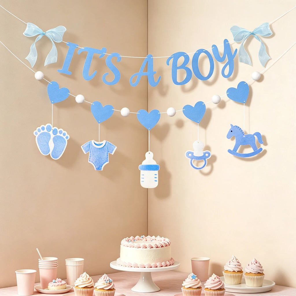 Expectant Mother Celebration Party Decoration Bunting Banner Hanging Baby Gender Reveal Baby Shower Backdrop Boy or Girl Baby Sh