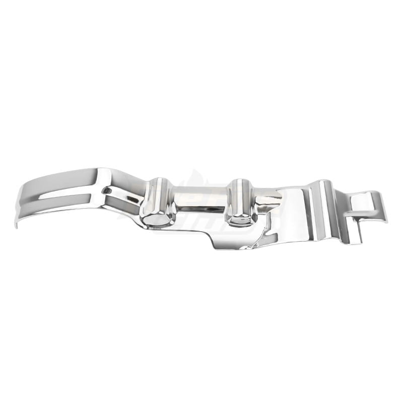 Chrome inner primary accent cover for Harley Touring 17-22 featuring a chrome-finished stainless steel watch bracelet with a sleek polished design and articulated links.