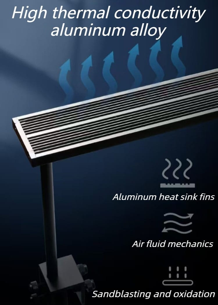 Disipador de calor de aleación de aluminio color plateado con alta conductividad térmica y aletas paralelas para luz LED de tanque de peces DC12V de espectro completo