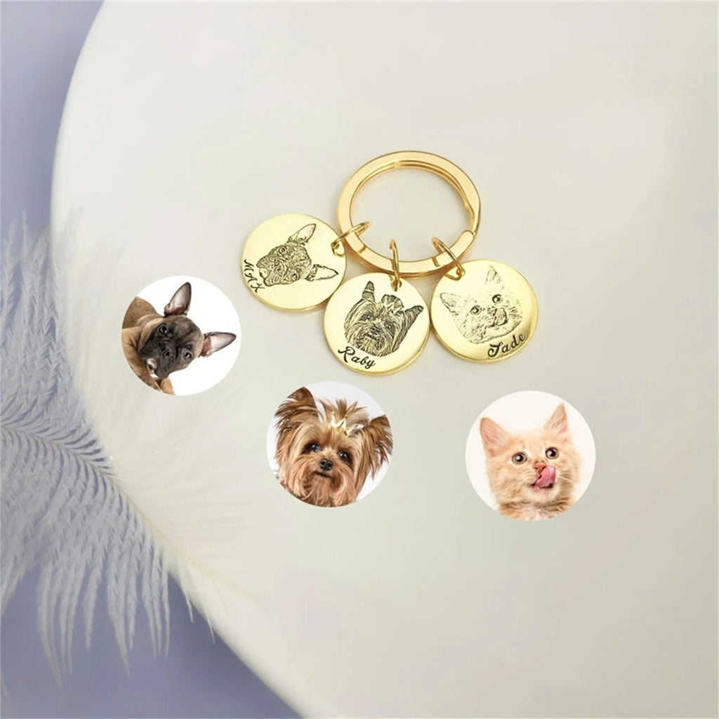 Personalized Pet Portrait Keychain Picture Keychains Pet Lovers Gift Personalized Dog Keychain Custom Keychain Custom Pet Gifts