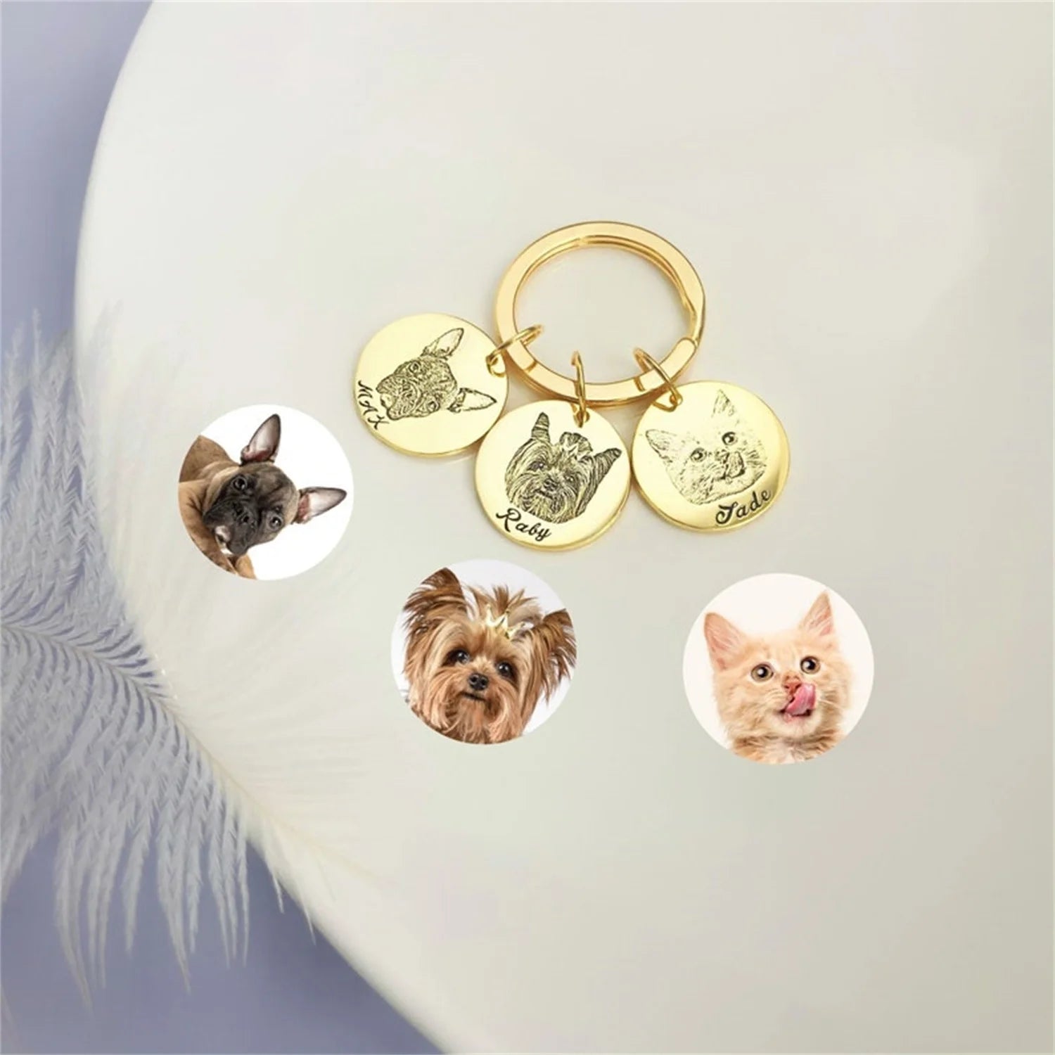 Personalized Pet Portrait Keychain Picture Keychains Pet Lovers Gift Personalized Dog Keychain Custom Keychain Custom Pet Gifts