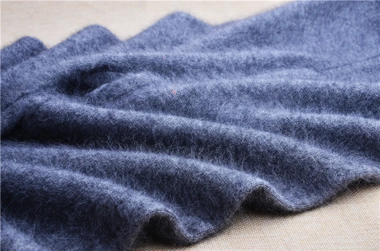 Women Female Male Fashion Hairy Soft Warm Mink Cashmere Knitted Underwear Trousers Pants For Autumn Winter Angora Fur Clothing